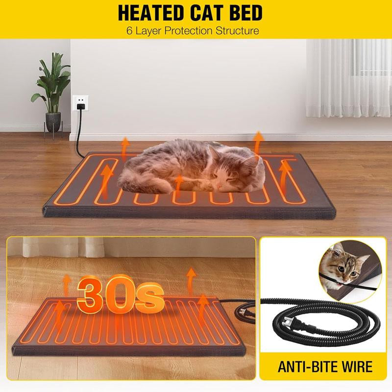 【Falldealsforyou】Aivituvin-Air91-In-Hp Wooden Heated Cat House with Adjustable Temperature Pad | Waterproof Roof| Outdoor Cat Shelter| Insulation